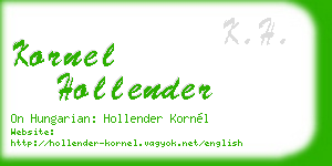 kornel hollender business card