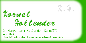 kornel hollender business card